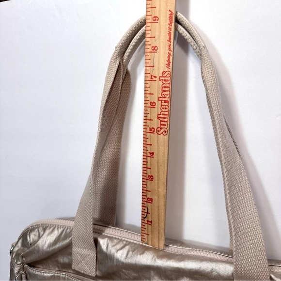 Kipling Defea Metallic Cyrene Pink Shoulder Bag Purse Nylon Monkey Key Charm - Picture 16 of 16
